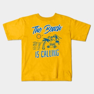 Vintage Retro The Beach is Calling Home is where the beach is Kids T-Shirt